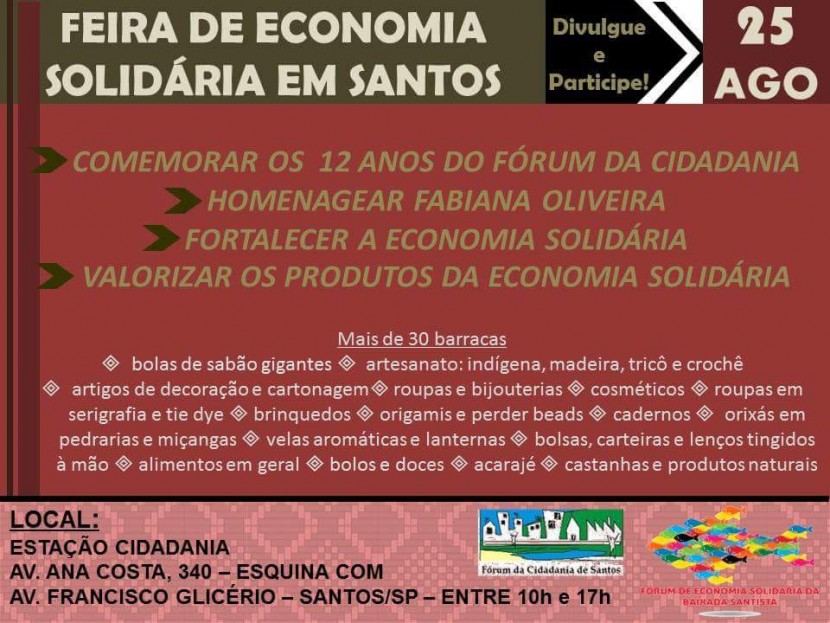 Feira de Economia Solidária em Santos