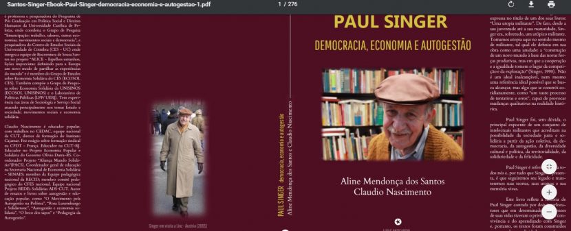 Confira o E-book Paul Singer Democracia e Autogestão