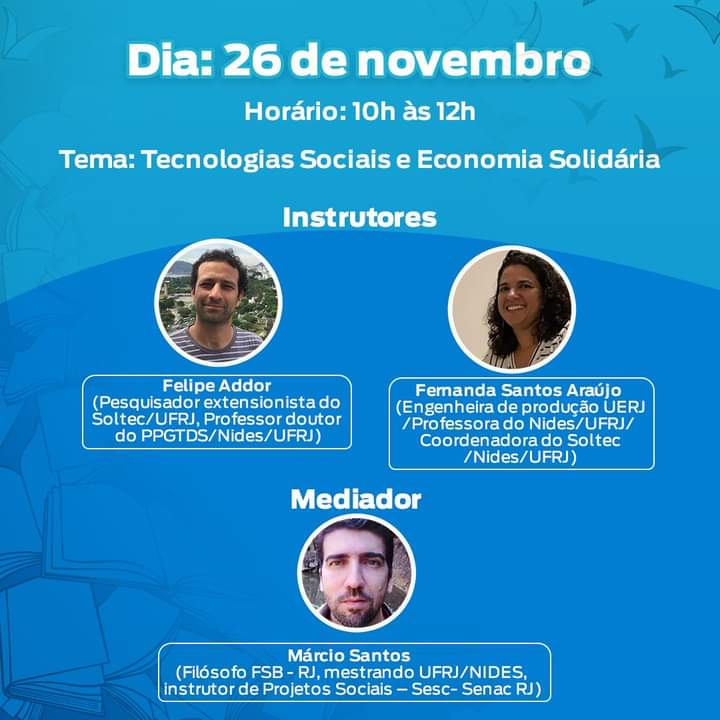 Tecnologias Sociais e Economia solidária é tema de debate no Rio de Janeiro