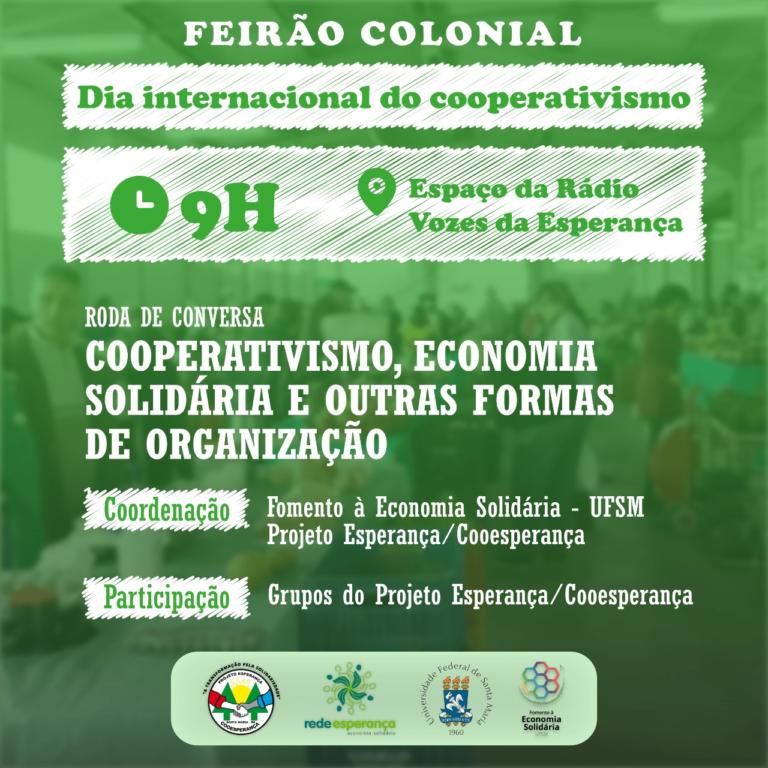 Programa de extensão Fomento à Economia Solidária da UFSM realiza atividade neste sábado (3) no Feirão Colonial