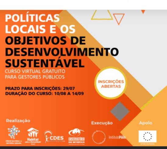 Curso “Políticas Públicas Locais e os Objetivos do Desenvolvimento Sustentável” para gestores públicos